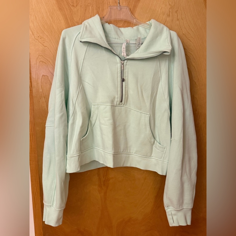 Lululemon Mint Green Scuba Half-Zip Hoodie